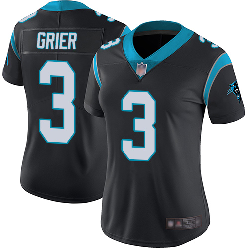 Carolina Panthers Limited Black Women Will Grier Home Jersey NFL Football #3 Vapor Untouchable->women nfl jersey->Women Jersey